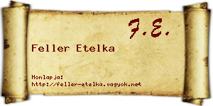 Feller Etelka névjegykártya